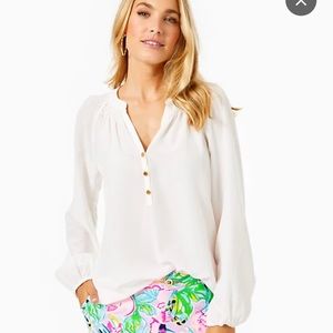 - NWT Lilly Pulitzer Elsa Top Classic White Size XLarge